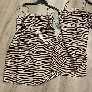 New! Lulus Animal print nude/black soft satin